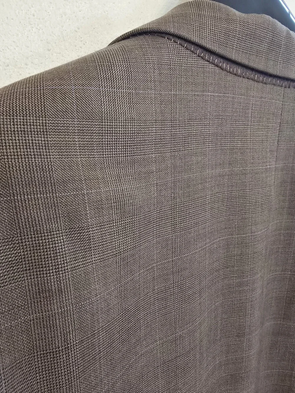 Jos. A. Bank Signature Wool Tan Beige Blue Stripe Plaid 40R Blazer Sport Coat